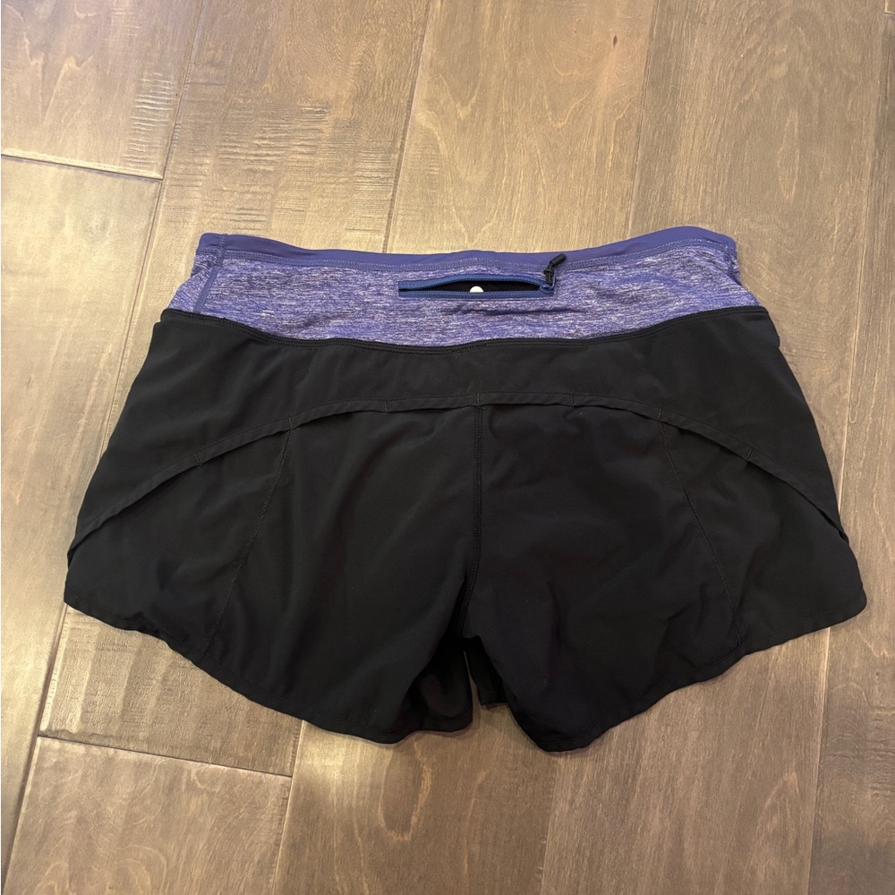 Lululemon Athletica Black Shorts with Purple Waistband - Picture 5 of 6